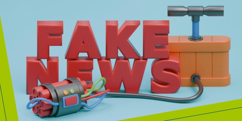 Grafik mit der Beschriftung Fake News